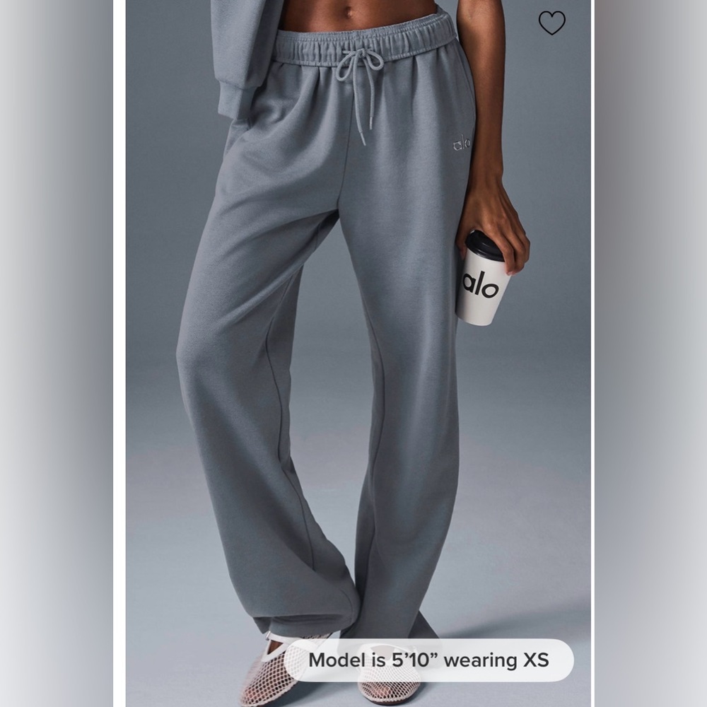 ALO Yoga accolade straight leg sweat pants. Steel grey limited color! XS